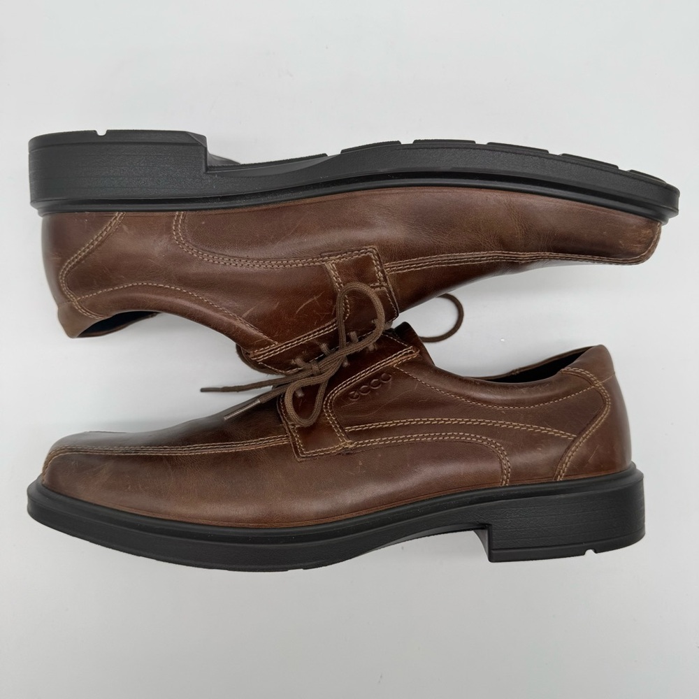 ecco Brown Leather Derby Shoe Size 45/11-11.5 - Picture 8 of 13
